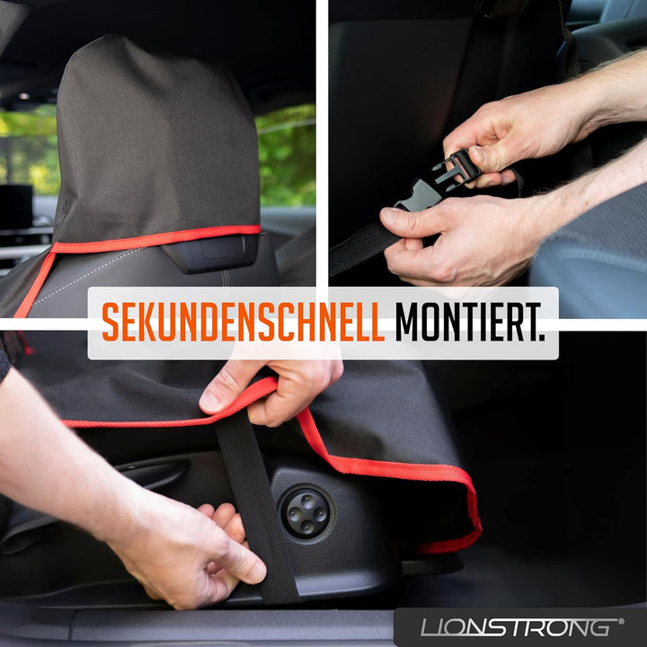 LIONSTRONG® Autositzschoner Vordersitz universell kompatibel [WASSERDICHT] - Autositzbezüge Vordersi