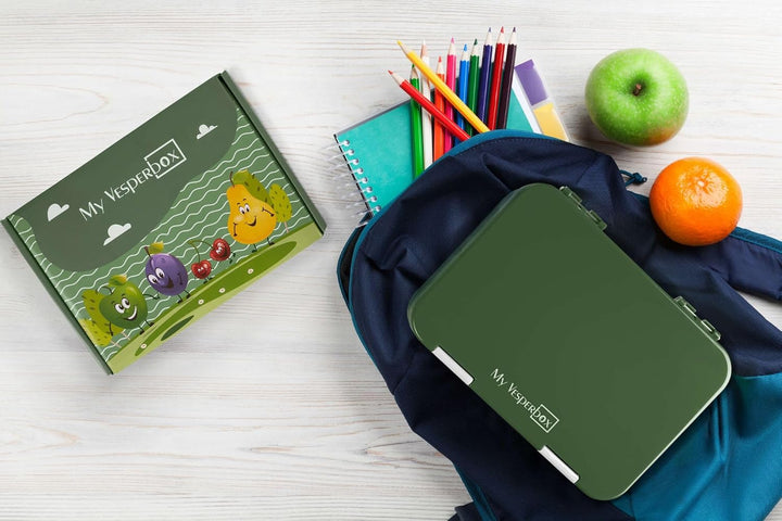 My Vesperbox – Len - Bento Box Kinder - Lunchbox mit 4+2 Fächern - extrem robust – Brotdose – Brotbo