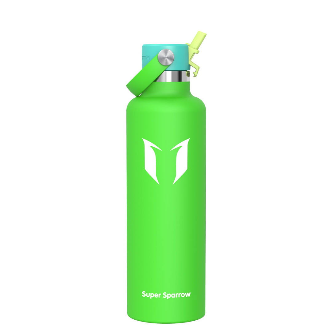Super Sparrow Trinkflasche Edelstahl - Thermobecher - 350ml, 500ml, 750ml, 1L - Standardmund Stroh-D