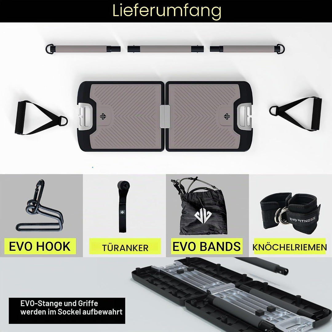 EVO Gym – Tragbares Krafttrainingsgerät für zu Hause, Fitnessstudio; All-in-One-Fitnessstudio; Wider