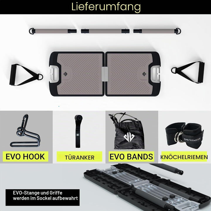 EVO Gym – Tragbares Krafttrainingsgerät für zu Hause, Fitnessstudio; All-in-One-Fitnessstudio; Wider