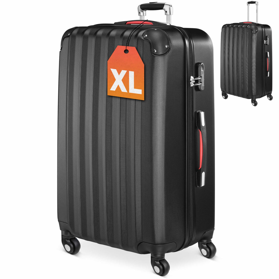 Monzana® Koffer Baseline Handgepäck ABS HardCase Gehäuse gummierte Rollen Teleskopgriff Zahlenschlos