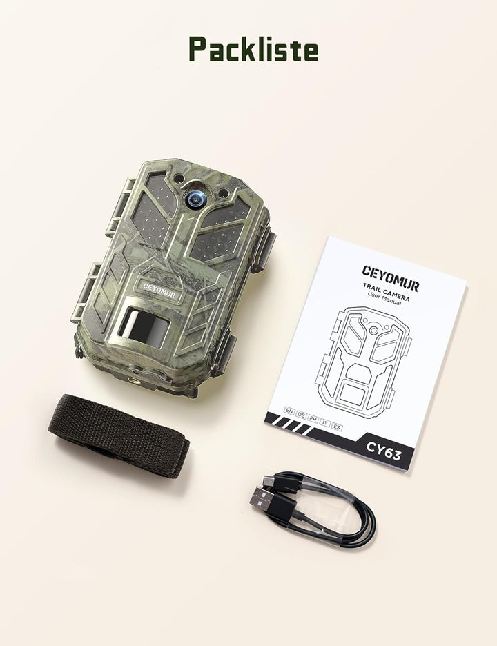 CEYOMUR Wildkamera, 4K 36MP HD Wildkamera mit Bewegungsmelder Nachtsicht, Wildtierkamera mit 2.0" LC