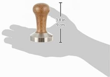 Motta 8100/M Tamper aus Edelstahl, planar mit braunem Echtholzgriff, 58 mm, Braun