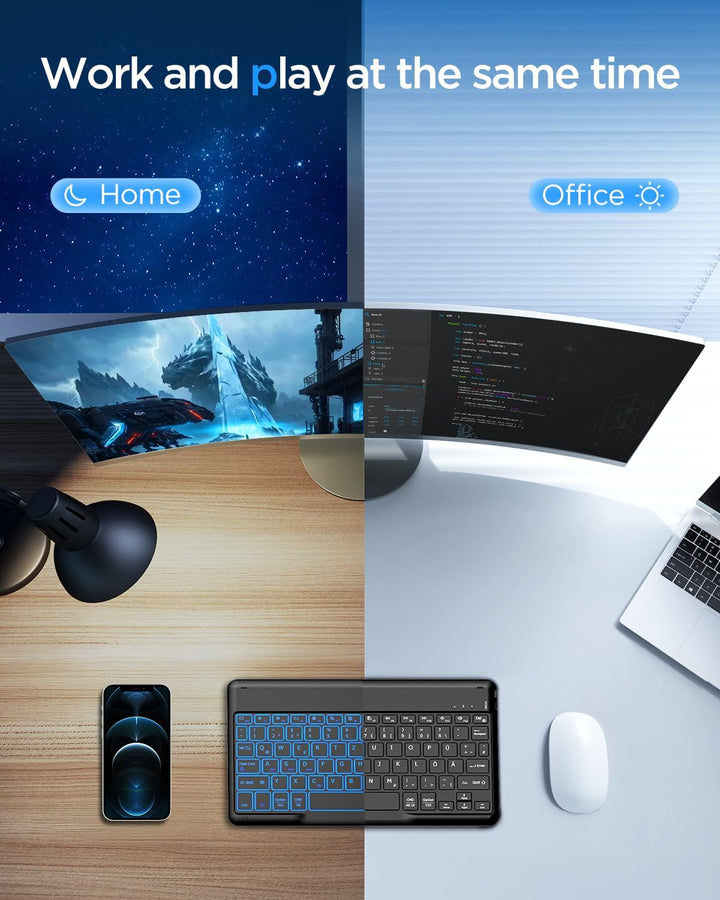 EasyAcc Bluetooth-Tastatur, Kabellose Bluetooth-Tastatur kompatibel mit Windows/Android/iOS, Tastatu