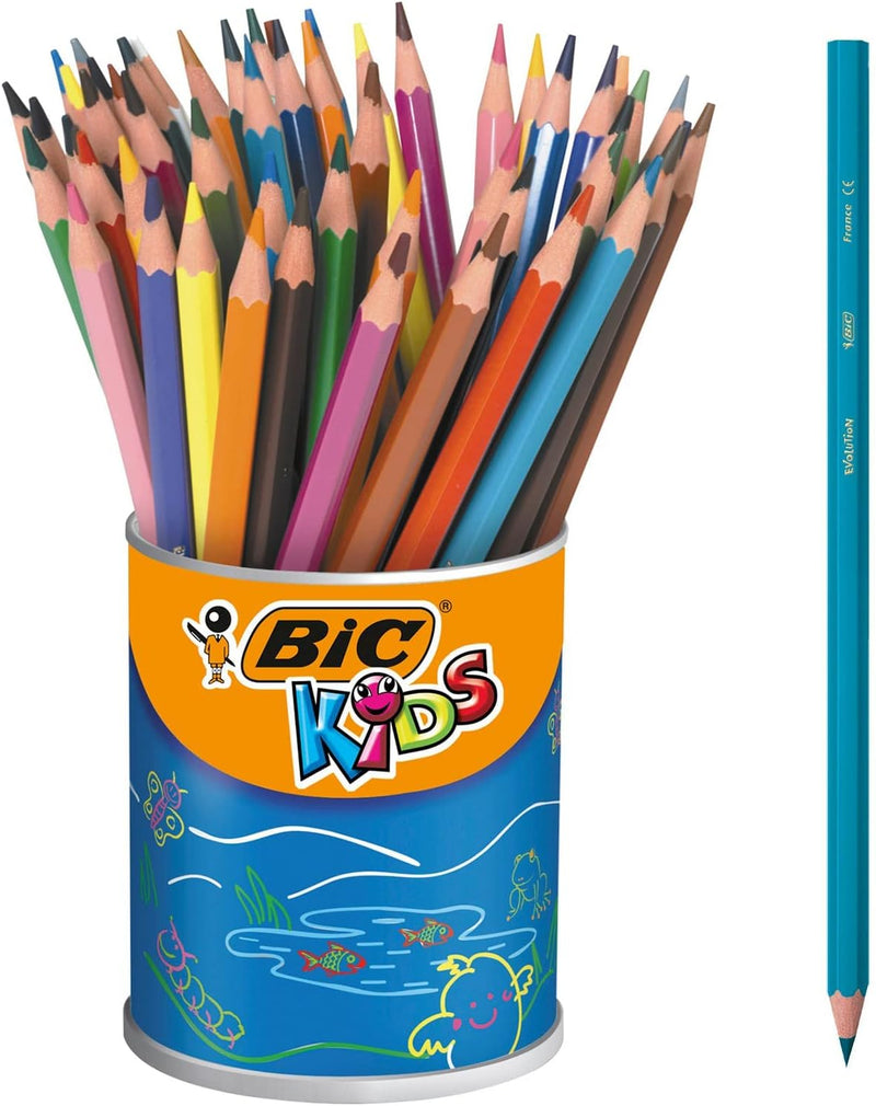 BIC Kids Evolution Buntstifte, Dose mit 60 Stück 60 Stück (1er Pack), 60 Stück (1er Pack)