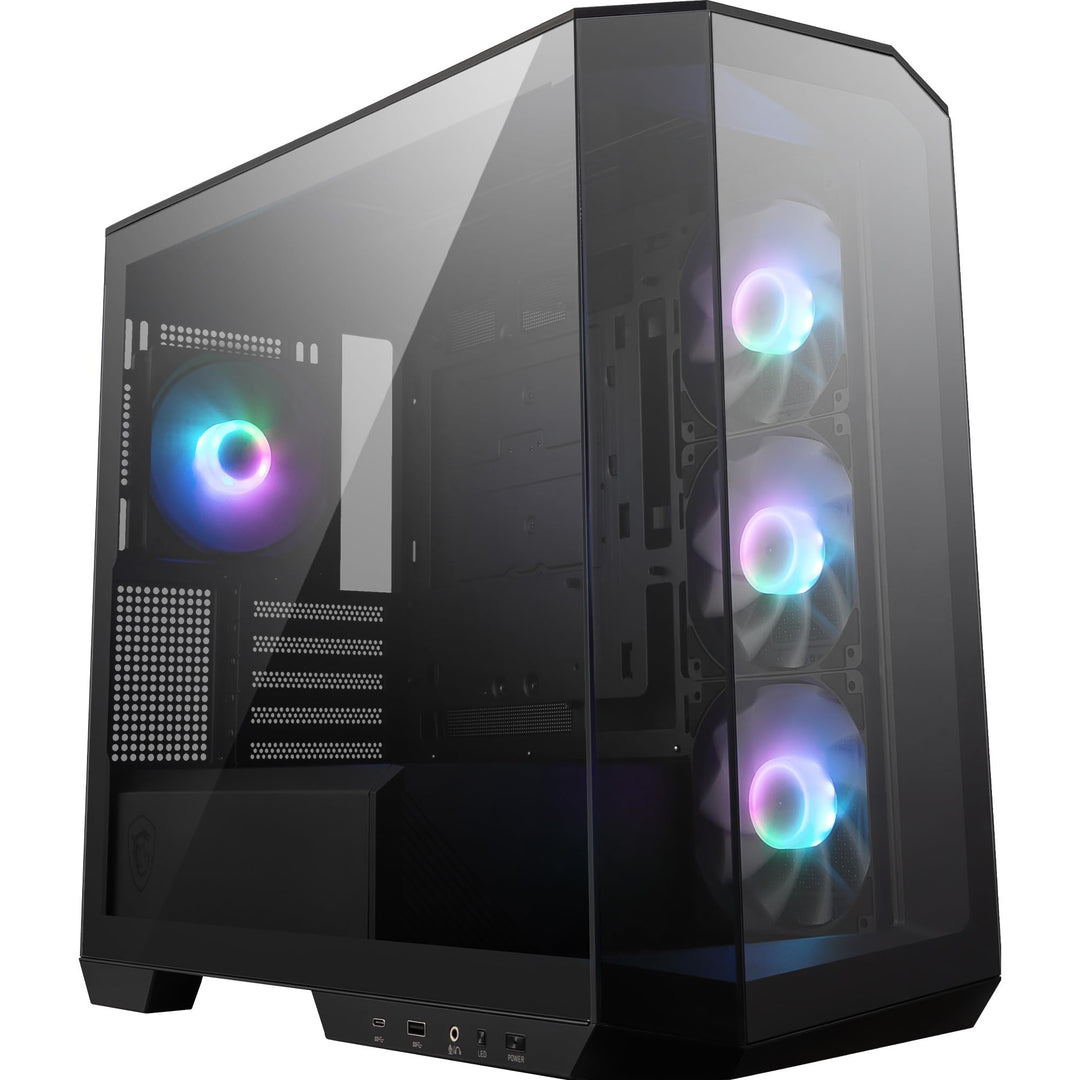 MSI MAG PANO M100R PZ mATX PC-Gehäuse - 3 x 120 mm Reverse-Blade ARGB-Lüfter und 1 x 120 mm ARGB-Lüf