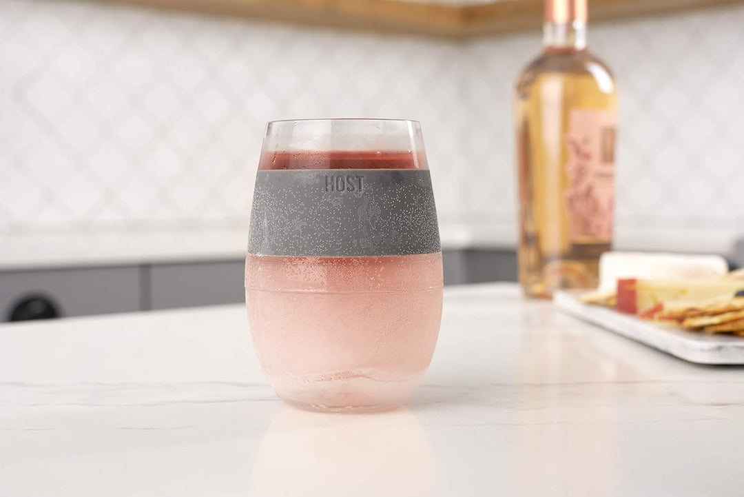 Host 2962 8.5 Ounce Freeze Cooling Wine Glasses - Kunststoff Clear 11.7094 x 1.34 x 8.20 cm Grau Set
