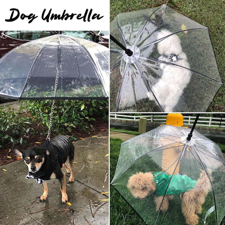 Lesypet Regenschirm mit Leine für kleine Haustiere, Regenschirm für Hunde, passend für 50,8 cm Rücke