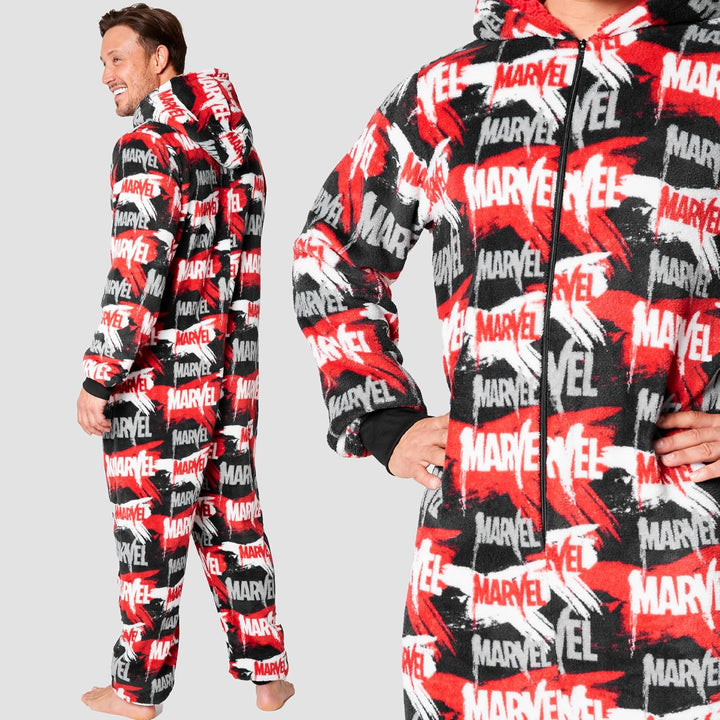 Marvel Kapuzen Flausch Fleece Onesies für Herren und Jugendliche - Bequeme Loungewear S-3XL - Gesche