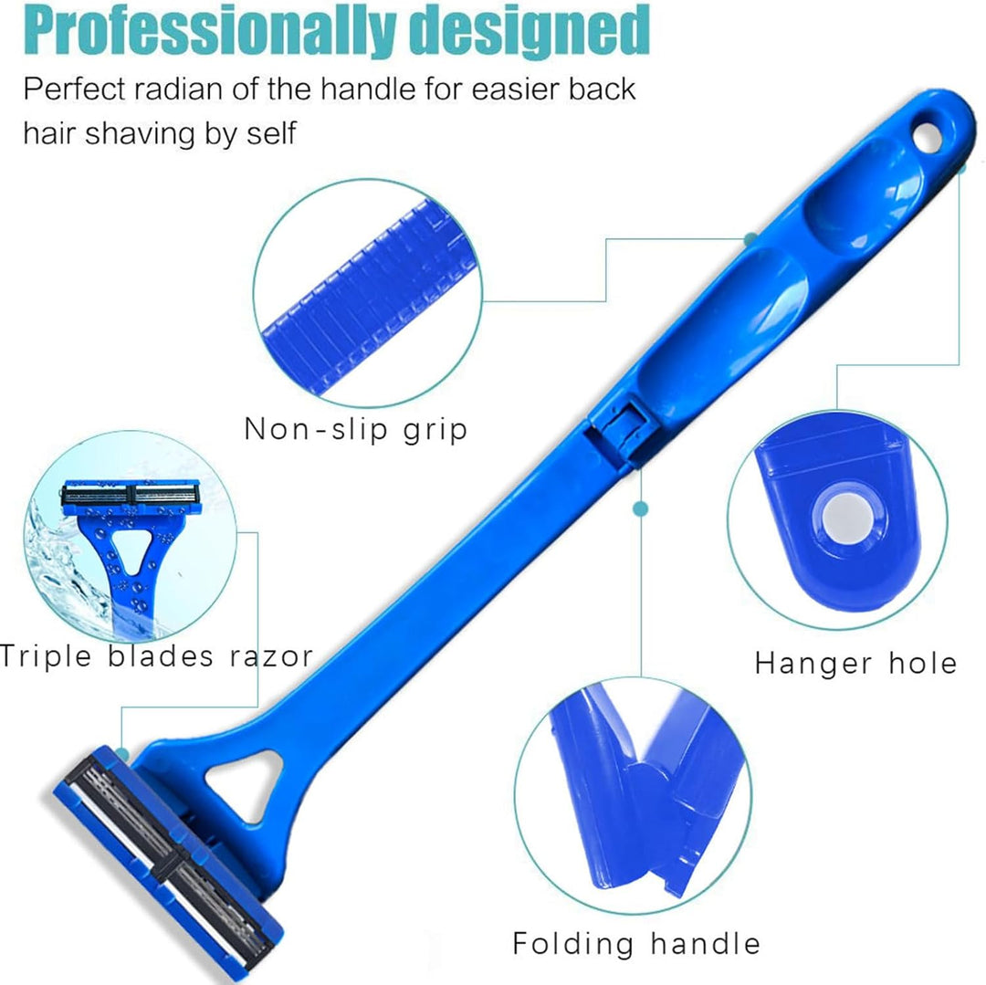 Rückenrasierer für Männer, Präzisions-Pflegewerkzeug, ergonomisches Design, schützendes Netz, Nass-