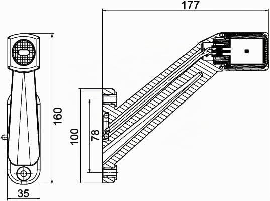 HELLA - Umrissleuchte - LED - 12/24V - Kabel: 500mm - Stecker: EasyConn - 2-polig - rechts/seitliche