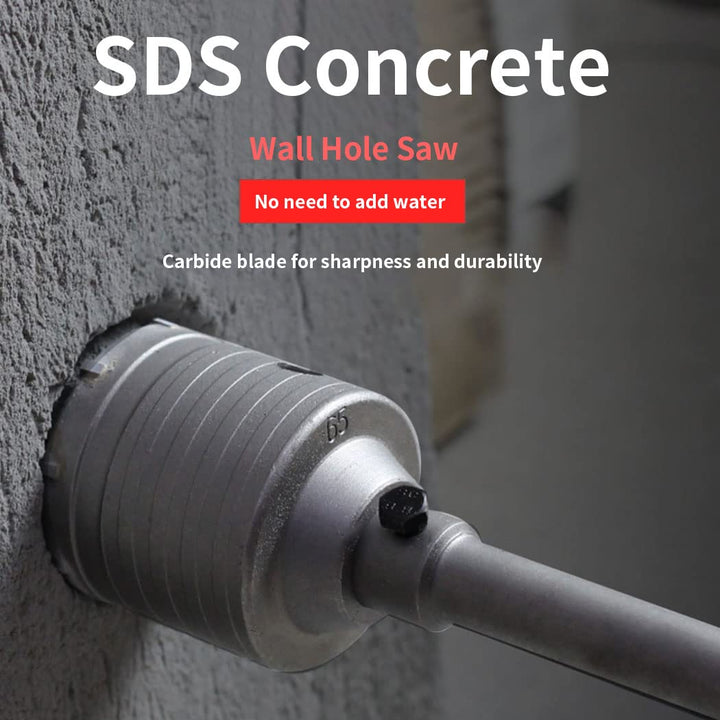 Betonbohrer 40mm mit SDS-Bit und 110mm Adapter, Hartmetall-Hohlbohrer für Ziegel, Beton, Zementstein