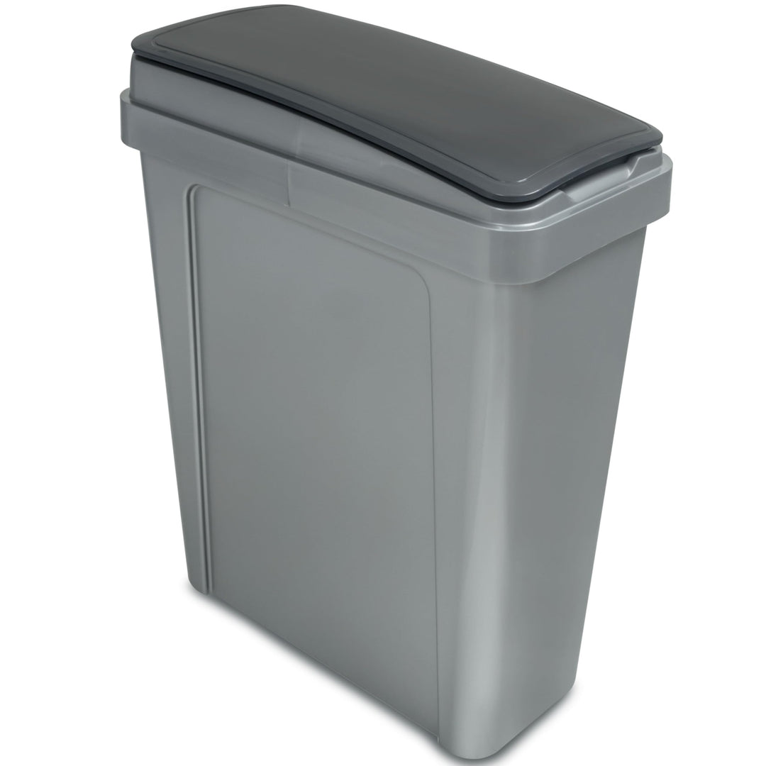 Hummelladen 25 Liter Mülltonne Grau Recyclingtonne 20x40x50cm mit abnehmbarem Klappdeckel - Schmal K
