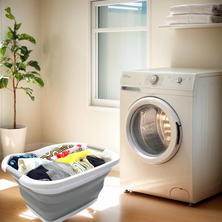 SAMMART 25L Zusammenklappbarer Wäschekorb / -wanne - faltbarer Aufbewahrungsbehälter/Organizer - tra