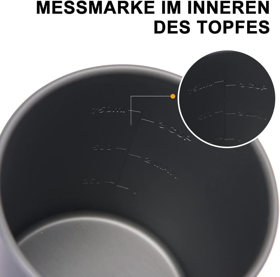 widesea Camping Kaffeebereiter mit French Press Kaffeekanne 750