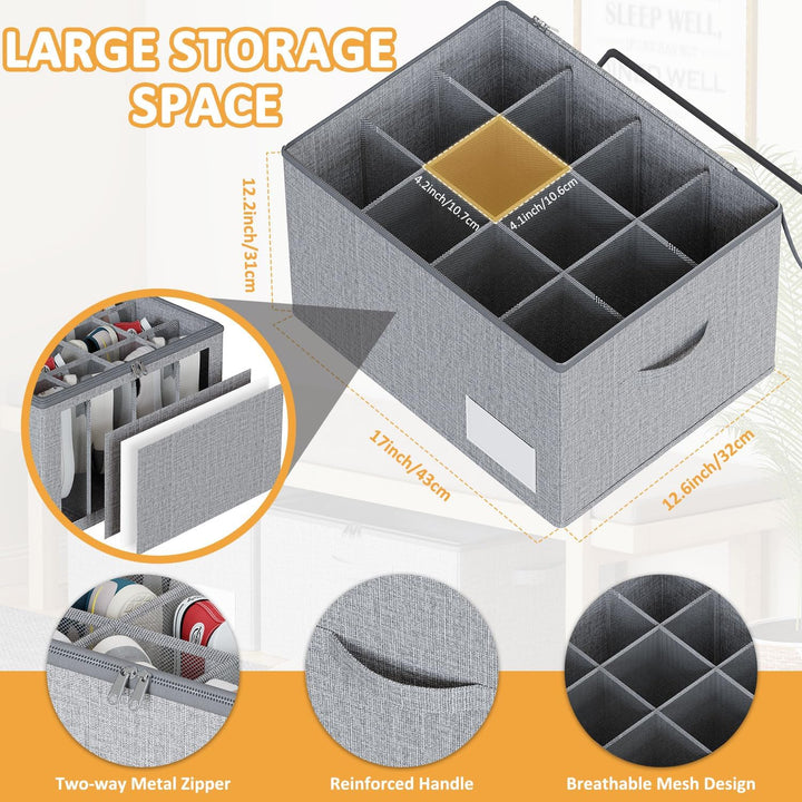 Schuhorganizer Platzsparend, Grosser Faltbar Stoff Schuhaufbewahrungsbox Passt 12 Paare, Schuh Organ