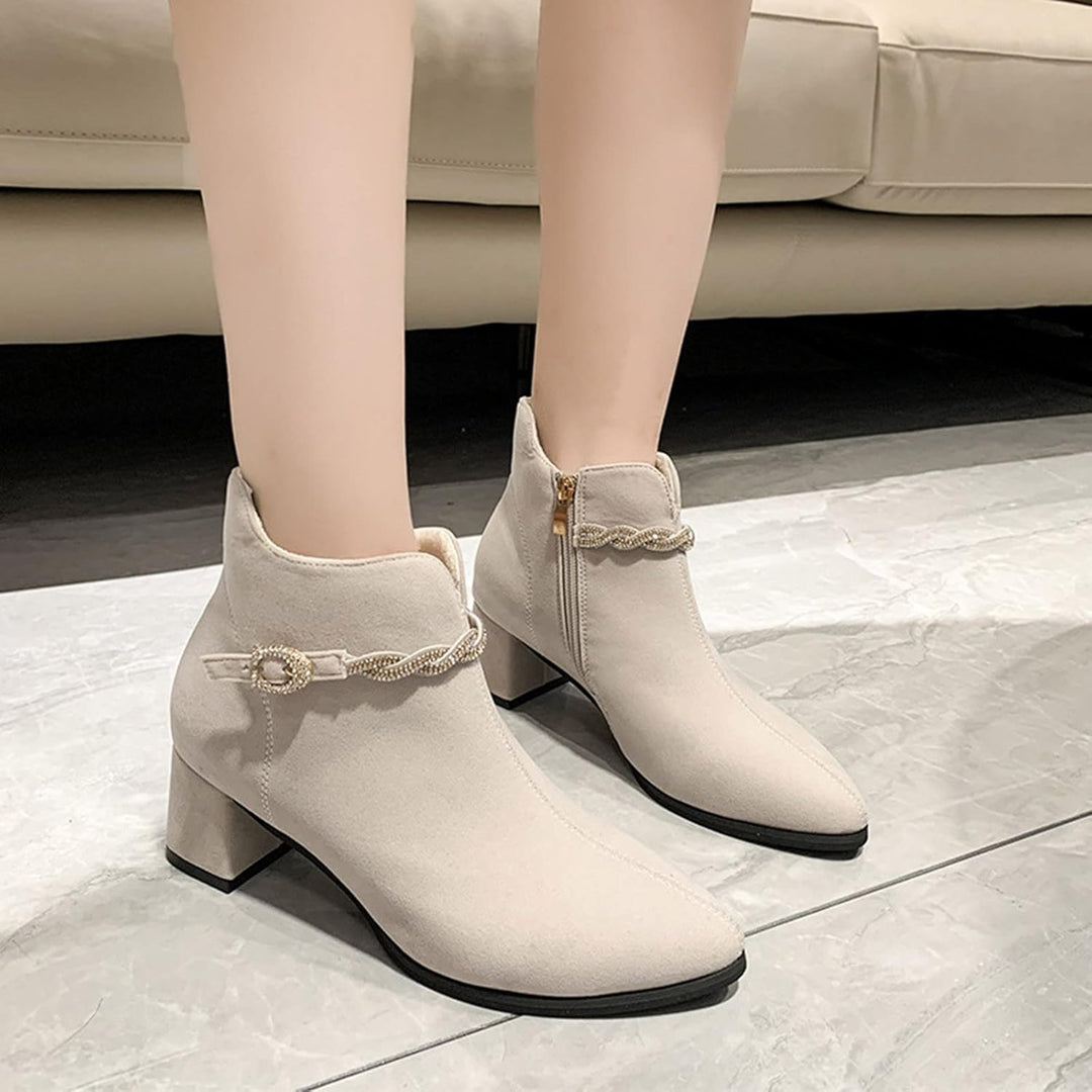 Stiefeletten Damen Comfort Stiefel Schnürstiefel mit Runder Zehenpartie Schwarz Schnürstiefeletten H