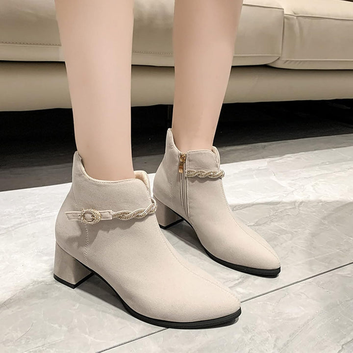 Stiefeletten Damen Comfort Stiefel Schnürstiefel mit Runder Zehenpartie Schwarz Schnürstiefeletten H