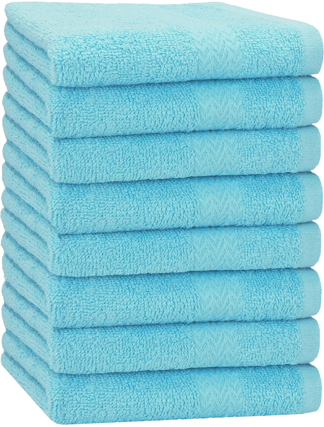 Betz 8 Stück Handtücher Set Grösse 50 x 100 cm Handtuch Premium 100% Baumwolle Farbe türkis, Türkis