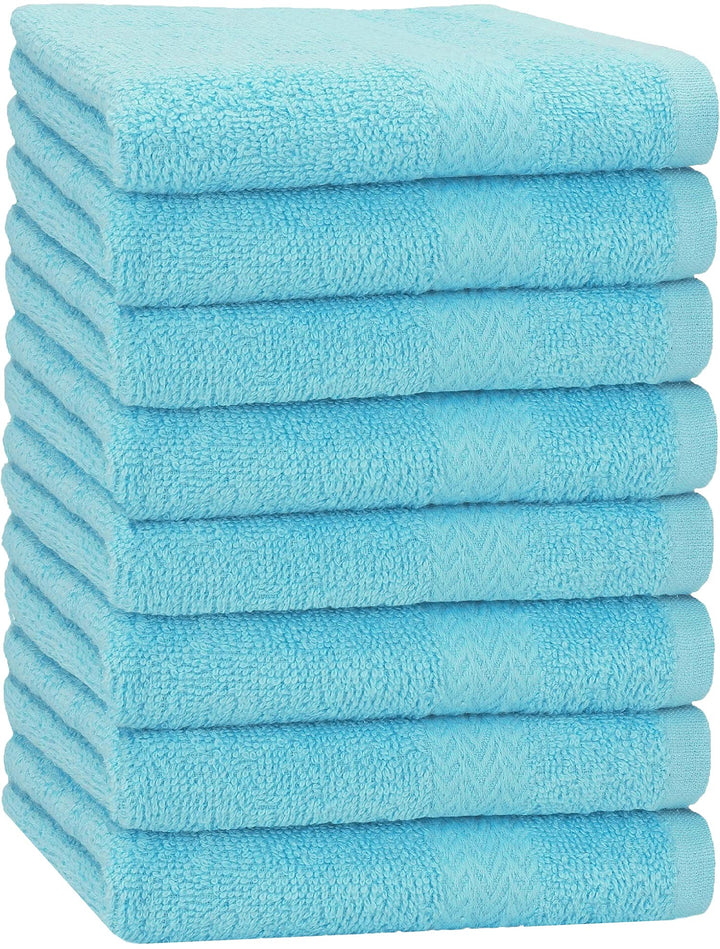 Betz 8 Stück Handtücher Set Grösse 50 x 100 cm Handtuch Premium 100% Baumwolle Farbe türkis, Türkis
