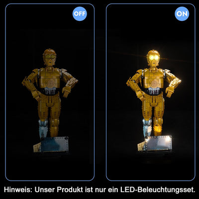 LocoLee Licht Kompatibel mit Lego Star Wars 75398 C-3PO, Nur Lichter Set - Kein Modell, Licht Beleuc