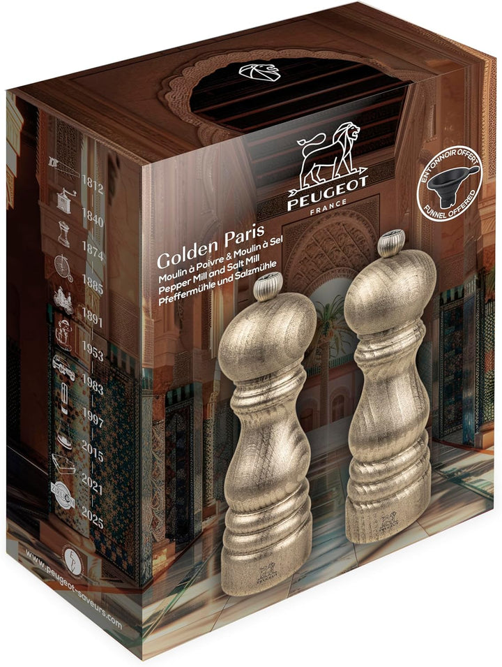 Duo Pfeffer- u. Salzmühle, 18 cm, in goldpatinierter Ausführung Duo Goldpatina - 18 cm, Duo Goldpati