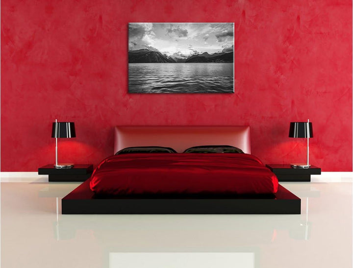 Pixxprint Landschaft im Norden als Leinwandbild | Grösse: 100x70 cm | Wandbild | Kunstdruck | fertig