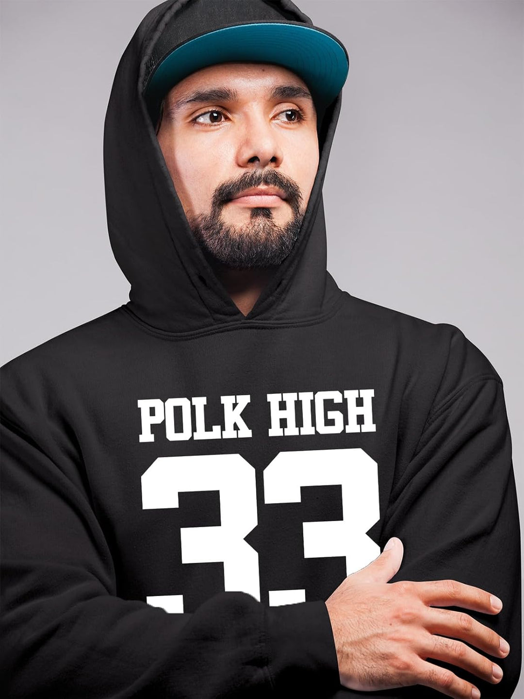 OM3® POLK-HIGH-33 Hoodie - Herren - Al Bundy Kult TV Serie High School American Football - Kapuzen-P