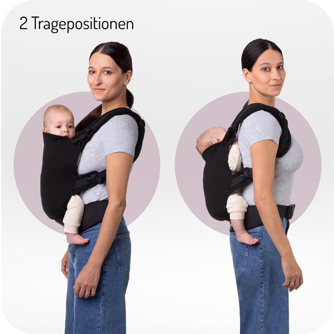MoMi COLLET Babytrage für Kinder im Alter 3-48 Monate (4-20 kg Körpergewicht), 2 Tragepositionen mit