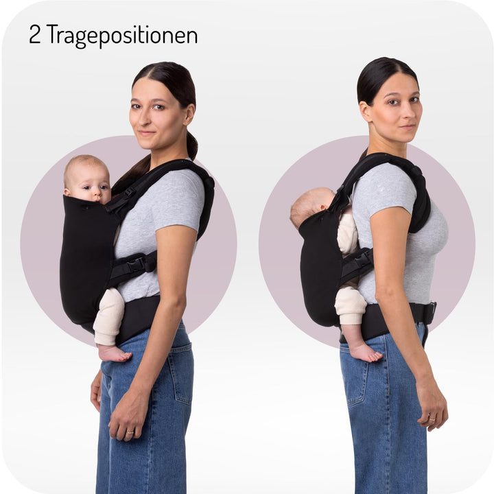 MoMi COLLET Babytrage für Kinder im Alter 3-48 Monate (4-20 kg Körpergewicht), 2 Tragepositionen mit