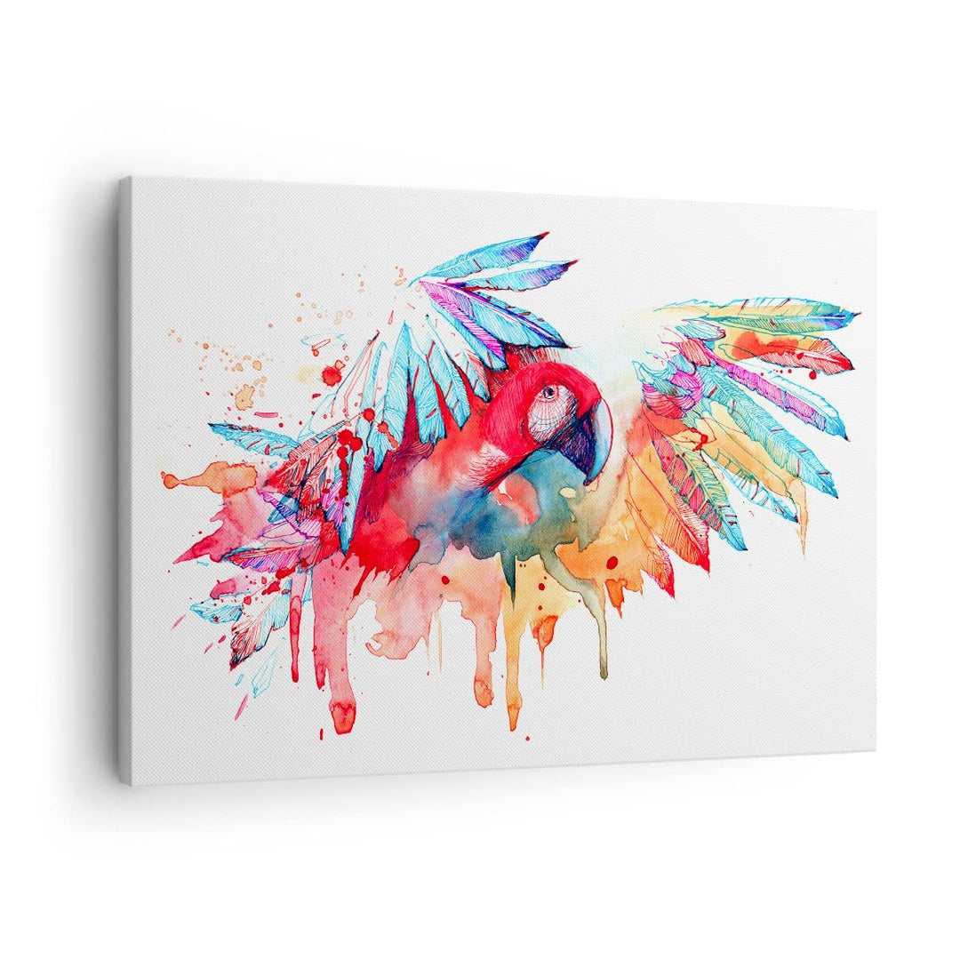 Bilder auf Leinwand Natur Malerei Papagei Kinder Leinwandbild 70x50cm Wandbilder Dekoration Wohnzimm