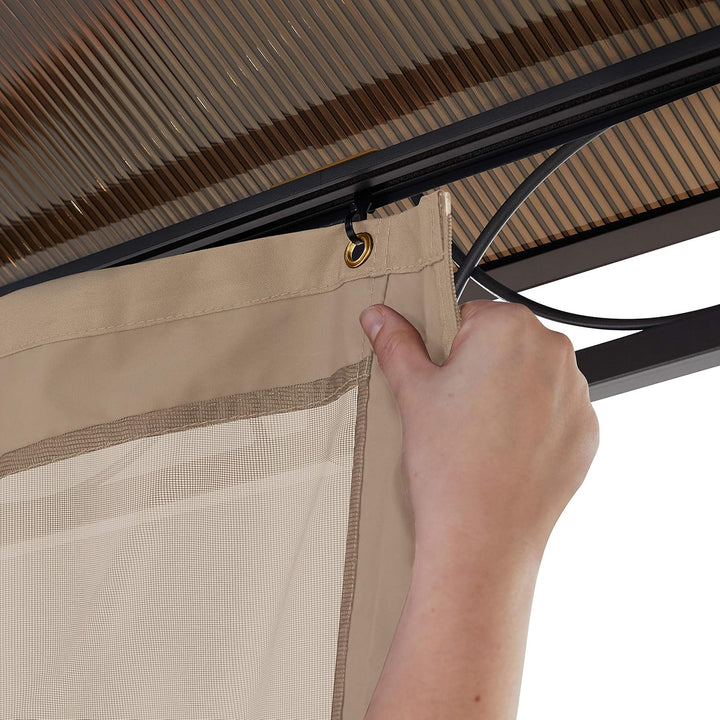 Moskitonetz für Gartenpavillon Rendezvous Deluxe 3x4 m - Polyester - Insektengitter inkl. Haken, mit