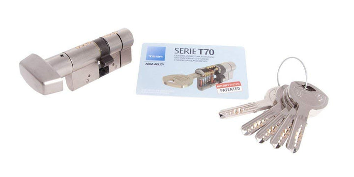 Tesa Assa Abloy, T75B3535N Knopf, langes Nockenschloss 35x35 mm Vernickelt, Knopf, langes Nockenschl