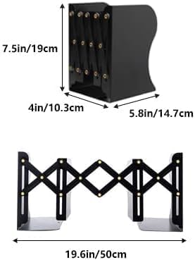 DIFIT Buchstütze, Buchstützen, Buchstütze Metall, 2 Stück Bücherhalter, Verstellbare Buchstütze, Büc