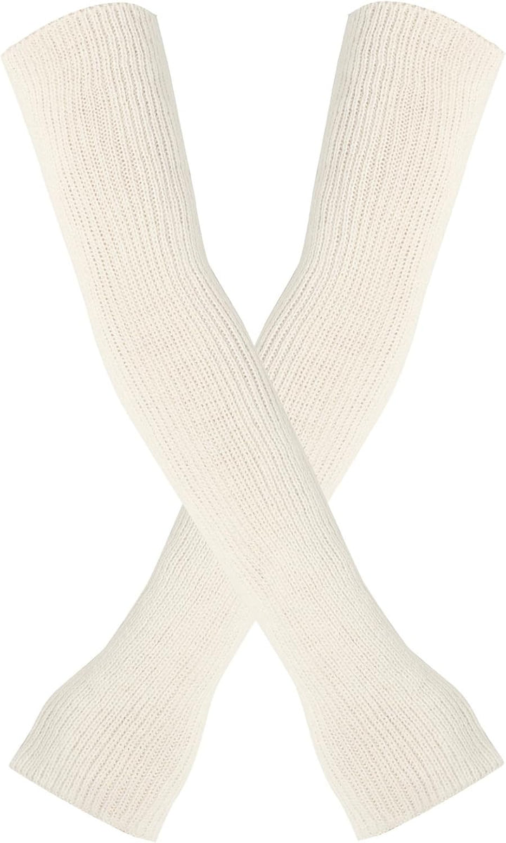 2Paar gestrickte Handschuhe Kaschmir Mischung lange Armstulpen Ellbogenstulpen fingerlose Fäustlinge