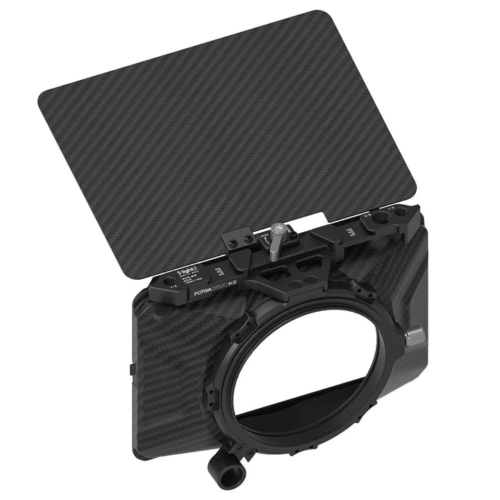 FOTGA Mini Matte Box Leicht Clamp-On Mattebox mit Carbon Fiber Top Flag für Spiegellose DSLR Kamera
