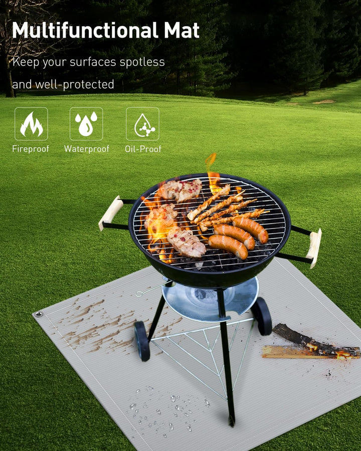 Pawfly Feuerfeste Unterlage, 87 cm x 87 cm Hitzebeständige Unterlage, Hitzebeständige Feuerschutzmat