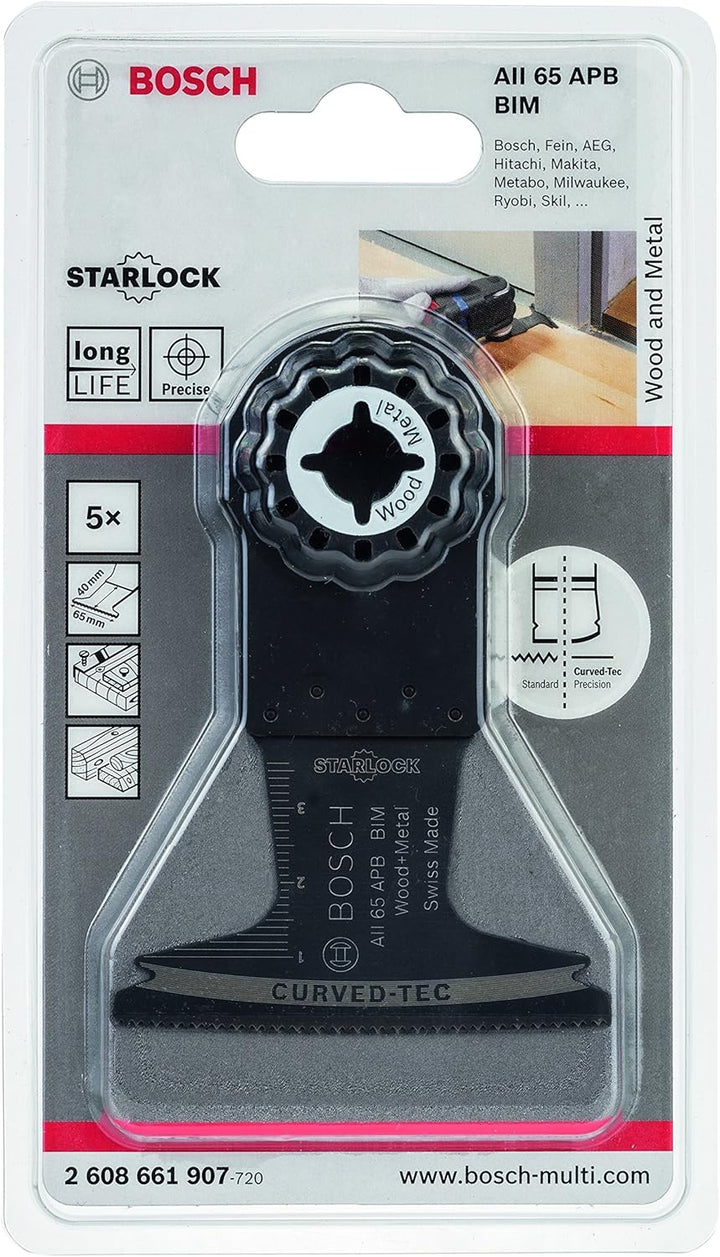 Bosch Professional 5x Tauchsägeblatt AII 65 APB Wood and Metal (für Holz und Metall, 40 x 65 mm, Zub