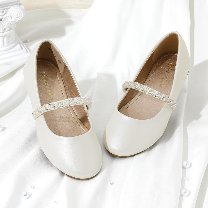 DREAM PAIRS Mädchen Mary Jane Strap Flache Schuhe Ballerinas Prinzessin Schuhe Flache Schulschuhe 28