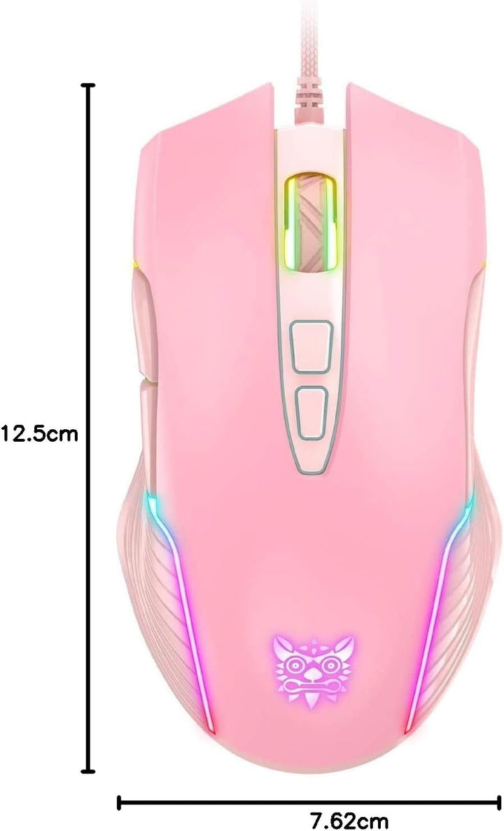 RGB Gaming-Maus, kabelgebunden, 6 einstellbare DPI bis zu 6400, ergonomische Gamer Laptop PC Maus mi