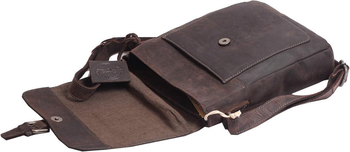 Greenburry Vintage Umhängetasche Braun I 26x29x7cm Ledertasche Handtasche