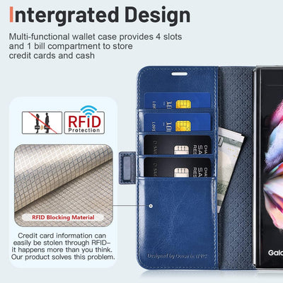 OCASE Hülle Samsung Galaxy Z Fold 4 5G Handyhülle mit [S Pen Halter] [Vorderseite Displayschutz] [Pr