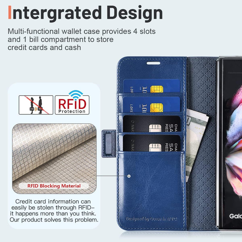 OCASE Hülle Samsung Galaxy Z Fold 4 5G Handyhülle mit [S Pen Halter] [Vorderseite Displayschutz] [Pr