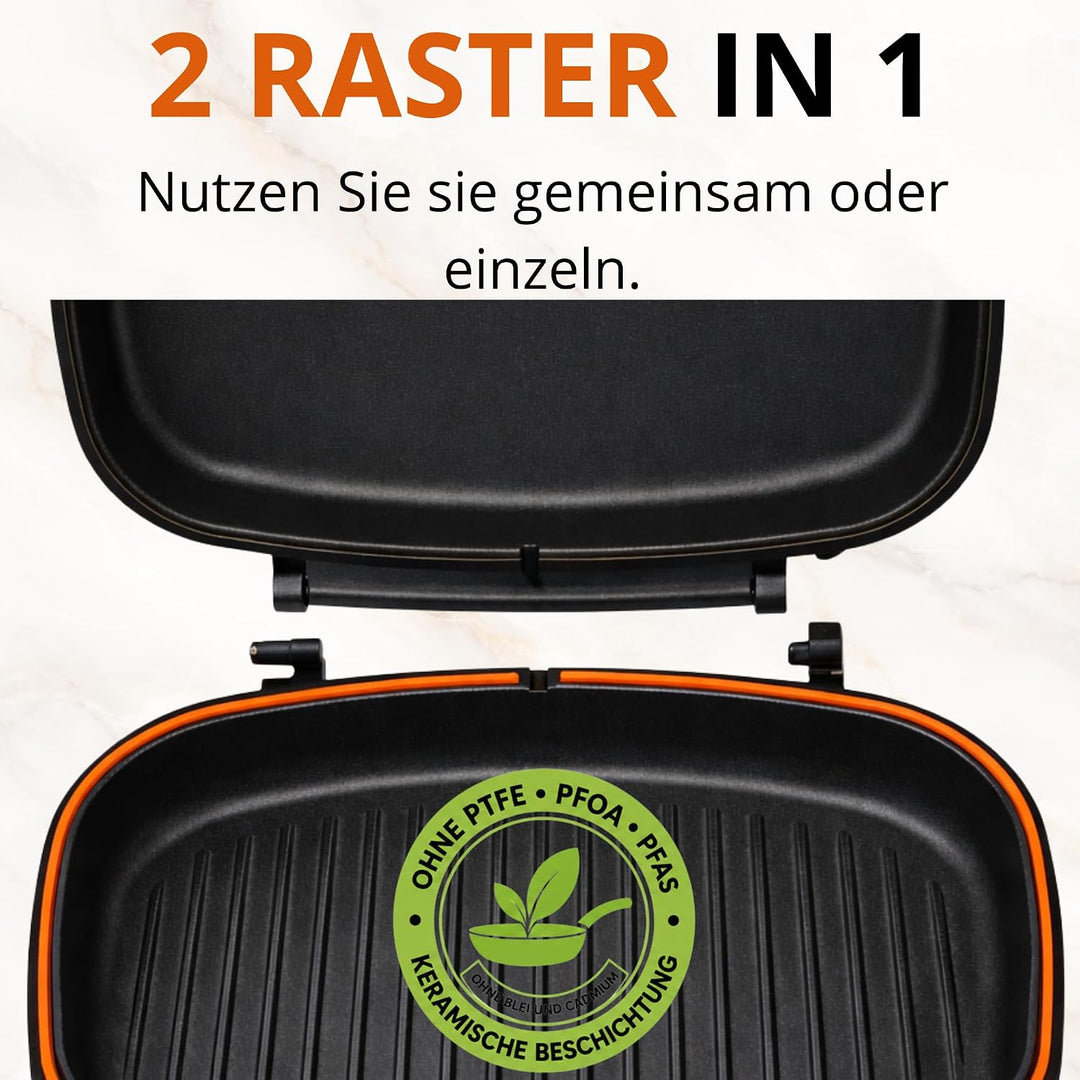 Stone&amp;Stone Doppelseitige Grillpfannen 32 cm, steinbeschichtete Antihaftpfannen Deutsche Qualität Gr