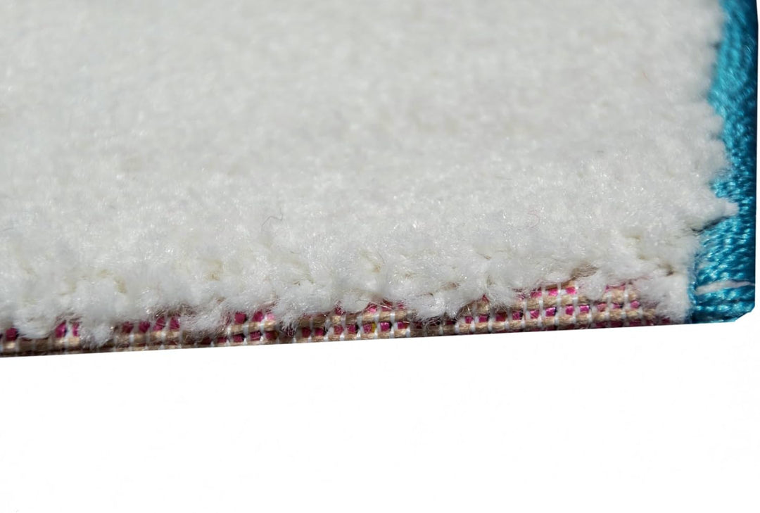 CARPETIA KINDERTEPPICH SPIELTEPPICH Pirat TÜRKIS BLAU Creme Grösse 120 cm Rund, 120 cm Rund