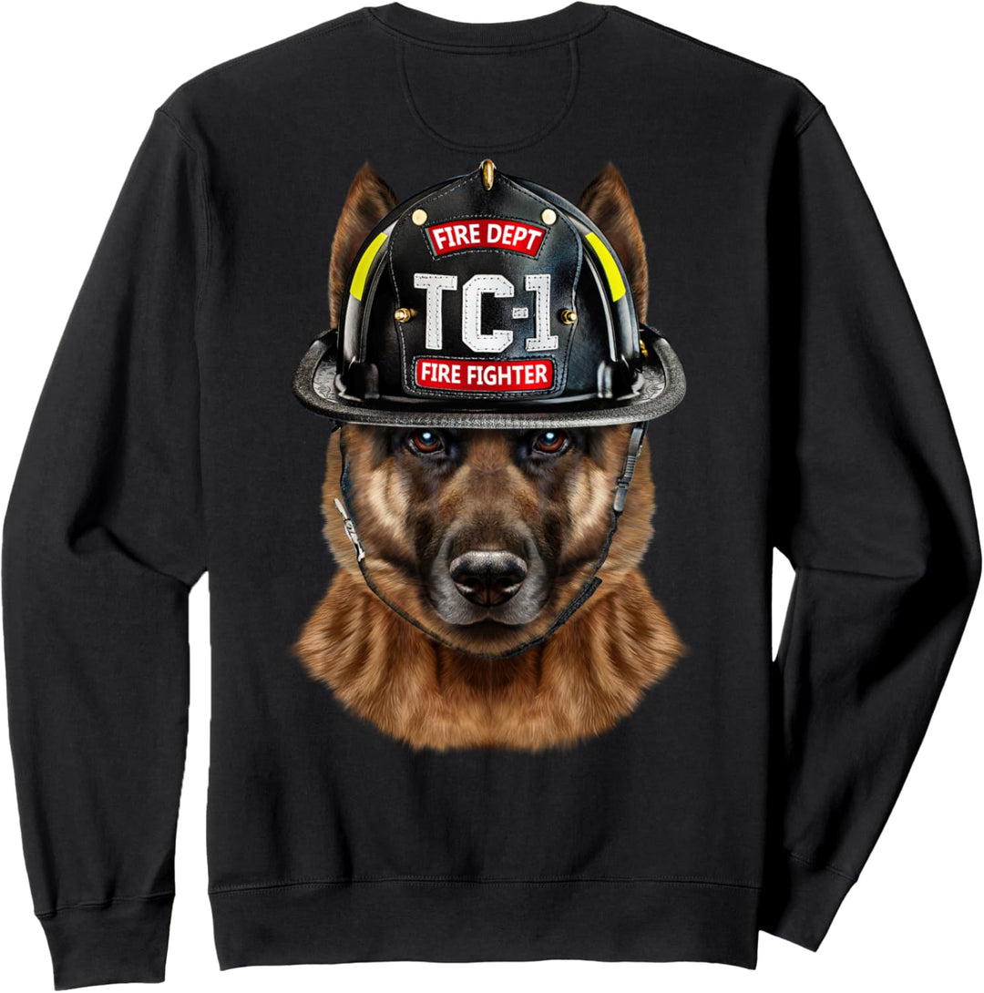 Chien de berger allemand portant un casque de pompier Sweatshirt