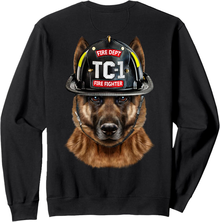 Chien de berger allemand portant un casque de pompier Sweatshirt