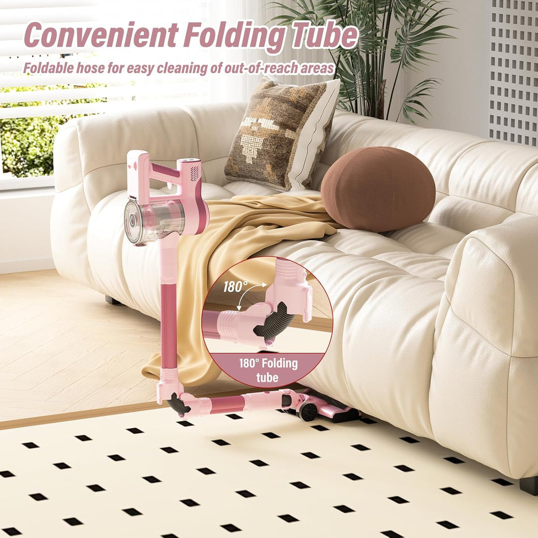 Stanew Akku Staubsauger Faltbar, 33Kpa Kabelloser Staubsauger, 320W Cordless Vacuum Cleaner, 40Min.