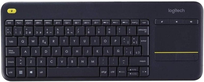 Logitech K400 Plus Kabellose Touch-TV-Tastatur mit integriertem Touchpad, Spanisches QWERTY-Layout -